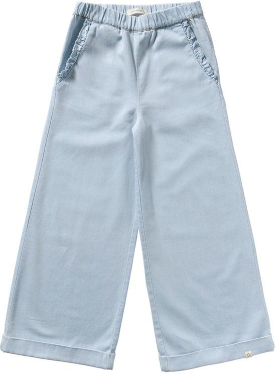 Your Wishes Chambray Ruffle Pants Broeken Meisjes - Lichtblauw - Maat 128