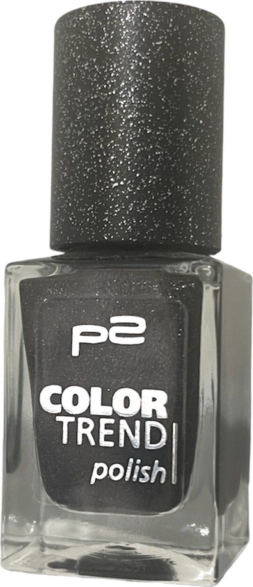 P2 Cosmetics Color Trend Nagellak 080 Black Sand - Zwart Glitter - 10ml