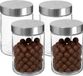 Secret de Gourmet Boîte de conservation/pot de stockage - 4x - 1,2L - Verre - Couvercle inox - Hermétique