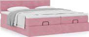 Maison Exclusive - Lit plateforme avec matelas, rose, 160x200 cm, velours
