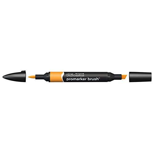 Winsor & Newton 0204195 Promarker Brush voor tekeningen, kalligrafie, ontwerp en lay-outs, streeploos tekenen met beitel- en penseelpunt - Amber