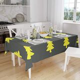 Bonamaison Tafelkleed, Anti-Mold, Sneldrogend, Waterdicht, 100% Polyester Tafellaken, Neon Geel, Rook, 140 x 160 Cm