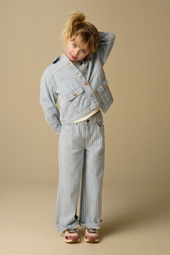Sissy-Boy Blauw denim jack met strepen