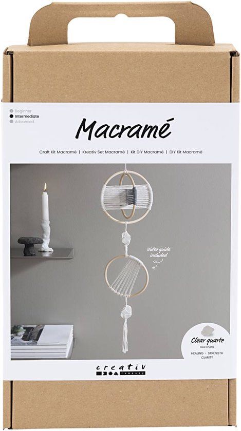 Creativ Company Hobbyset macramé - Mobiel - grijs/off white - 1 doos