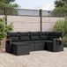 Maison Exclusive - Ensemble de meubles de jardin 6 pièces avec canapé et coussins, noir, en polyrotin