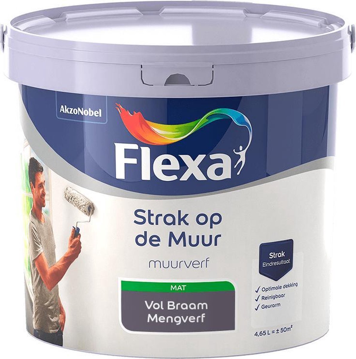 FLEXA - Strak op de muur - Muurverf - Mengcollectie - Vol Braam - 5 Liter