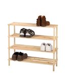 Urban Living Schoenenrek - lichtbruin - 12 paar schoenen - hout - 73x26x68 cm