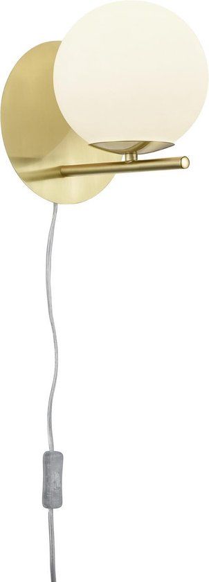 TRIO PURE Wandlamp - Messing - E14 - Witte Glas