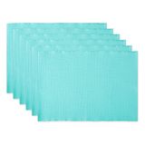 Basic DII Basic Everyday geribbelde placemats, 100% katoen, 33 x 48 cm, turquoise, 6 stuks