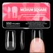 Nageltips vierkant, 550 stuks tips voor gelnagels, 11 maten full cover gel nageltips, voorgepolijste kunstnagels, nagelverlenging voor nageltechnici, beginners en nail art studio's