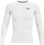 Under Armour UA HG Armour Comp LS-WHT Heren Sportshirt - Wit - Zwart