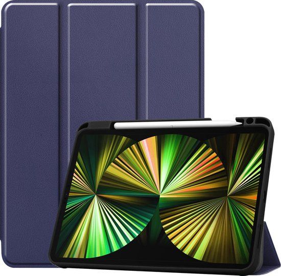 Hoes voor iPad Pro 12.9 inch (2021) - Book Case - Donkerblauw