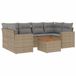 vidaXL 7-delige Loungeset met Kussens, Poly Rattan, Beige