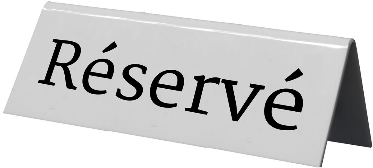 Securit tafelbordje 'Reservé', pak met 5 stuks