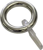 GARDINIA Gordijnringen Kunststof - Valletjes Ophangers - Gordijnen Ophangen - Inclusief Gordijnhaken - 6 mm Breed - Chroom