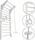 Monkey-Gym Houten klimrek voor kinderen – Witte Montessori klimstang voor de kinderkamer, EU-model