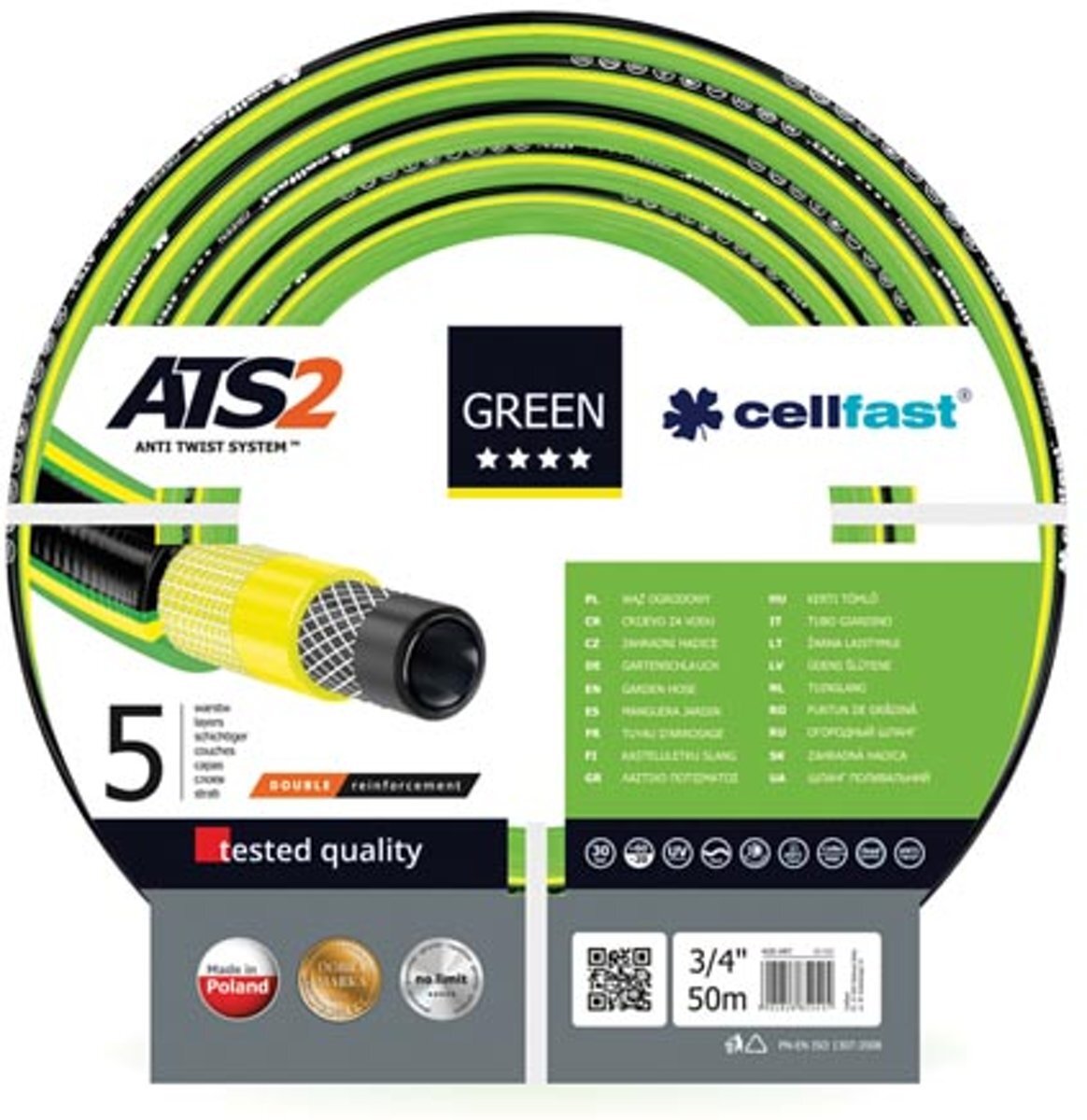 - CELLFAST - TUINSLANG - GREEN ATS2\u2122 - 3/4" - 50 m