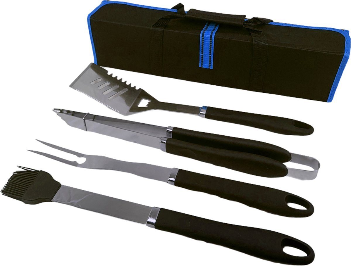 Culinovo BBQ accessoires set ‘PRO3’ - 4 delig + opberg tas voor grill, buitenkeuken en barbecue - Bestseller vaderdag cadeau