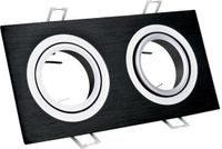 ABC-LED Inbouwspot 2x GU10 - Aluminium - Zwart Geborsteld