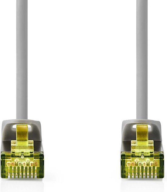 Nedis Cat 8.1 Netwerkkabel - S/FTP - RJ45 Male - RJ45 Male - 3.00 m - Rond - LSZH - Grijs - Label