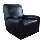 Easy-Going PU lederen leunstoel slipcovers, waterdichte stretch sofa covers stoel zwart