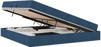 vidaXL Opbergbed met matras Blauw 200 x 200 cm Polyester