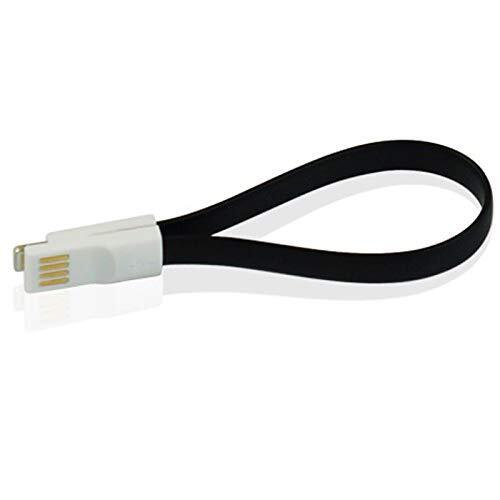 Shot Case Mini-kabel, magnetisch, voor iPhone 11 Pro, oplader, USB, Apple magneet, sleutelhanger, 25 cm, zwart