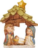 Merkloos / Sans marque Euromarchi Kerststalletje voor kinderen - 9 x 12 cm - Jozef, Maria, Jezus - kinder/kinderkamer - kerststal