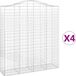 vidaXL Gabions - 4 pieces - arched - 200x50x220/240 cm - iron