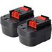 vhbw 2x Batterie Ersatz für Black & Decker A12, A12-XJ, A12EX, A1712, BD1204L, A12, A1712, A12E, A12-XJ für Werkzeug (1500 mAh, NiMH, 12 V)