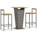 Barset de jardin 3 pièces poly rotin et acacia massif gris