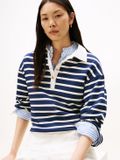 Tommy Hilfiger Dames Gebreide Trui Katoen XL Blauw