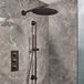 Hudson Reed Douchekraan Thermostatisch 2-Weg met aan de Muur Gemonteerde Douchekop en Handdouche met Glijstang Modern - Noir Nickel