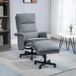 Fauteuil de bureau massant avec repose-pieds, 8 têtes de vibration, 1 télécommande, 1 poche latérale, gris
