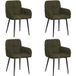 Maison Exclusive Dining Chairs 4 Pc Army Green Faux Suede