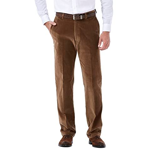 Haggar Corduroy Heren Broek - Uitbreidbare Taille - Camel - 42W/30L