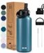VANN® Bouteille à boire en acier inoxydable à 3 parois 1 Litre avec paille pour adultes – Avec 5 accessoires – Thermos – 24 heures froid/12 heures chaud – Nordic Sea – VANN Ultimate Bottle®