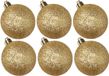 Cosy & Trendy Boules de Noël - 6 pièces - Or - Paillettes - 8 cm - Plastique