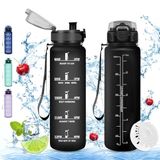 Vikaster Sportdrinkfles, 0,5 l, BPA-vrije drinkfles, fiets, lekvrij, geschikt voor koolzuurhoudende dranken, drinkfles voor fiets, fitness, school, kinderen, outdoor