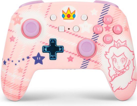 PowerA Geavanceerde Draadloze Controller - Nintendo Switch - Prinses Peach Plaid - Roze, paars