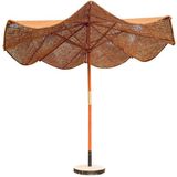 CocoWeave Kokos Parasol 300 cm Houten Frame Natuurlijke Tuinparasol