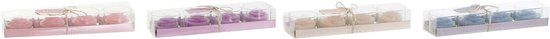 DKD Home Decor Kaarsenset Kristal Blauw Roze Lila Groen Was (5 x 5 x 5 cm) (4 Stuks)