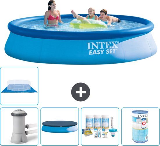 Intex Easy Set Zwembad - Rond - 396 x 84 cm - Blauw - Compleet Pakket