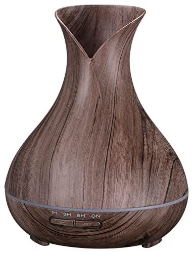 SIXTOL Vulcan Aroma Diffuser grijs hout 350 ml | Ultrasone luchtbevochtiger | Aromatherapie