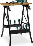 Merkloos / Sans marque Relaxdays Werktafel - Inklapbaar - Tot 100 kg - 4 Klemmen - Met Gereedschapshouder