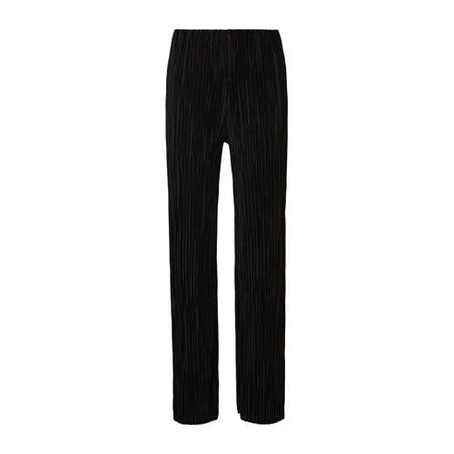 s.Oliver Wide Leg Broek Met Textuur - Zwart