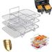 Solidchoice - Stapelbare roestvrijstalen grill voor airfryer, ideaal voor meerlaags koken
