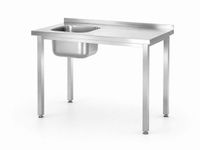 HENDI Spoeltafel, met bouten, HENDI, Kitchen Line, spoelbak aan de linkerkant, 800x600x(H)850mm