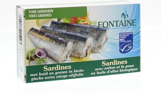 Fontaine Sardines met huid en graat 120 gram