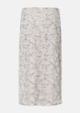 Comma - Jupe mi-longue avec fil à paillettes et application de sequins - Blanc - Taille 38